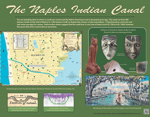 Naples Indian Canal display at the NW corner of Broad Ave and 3rd Street South.